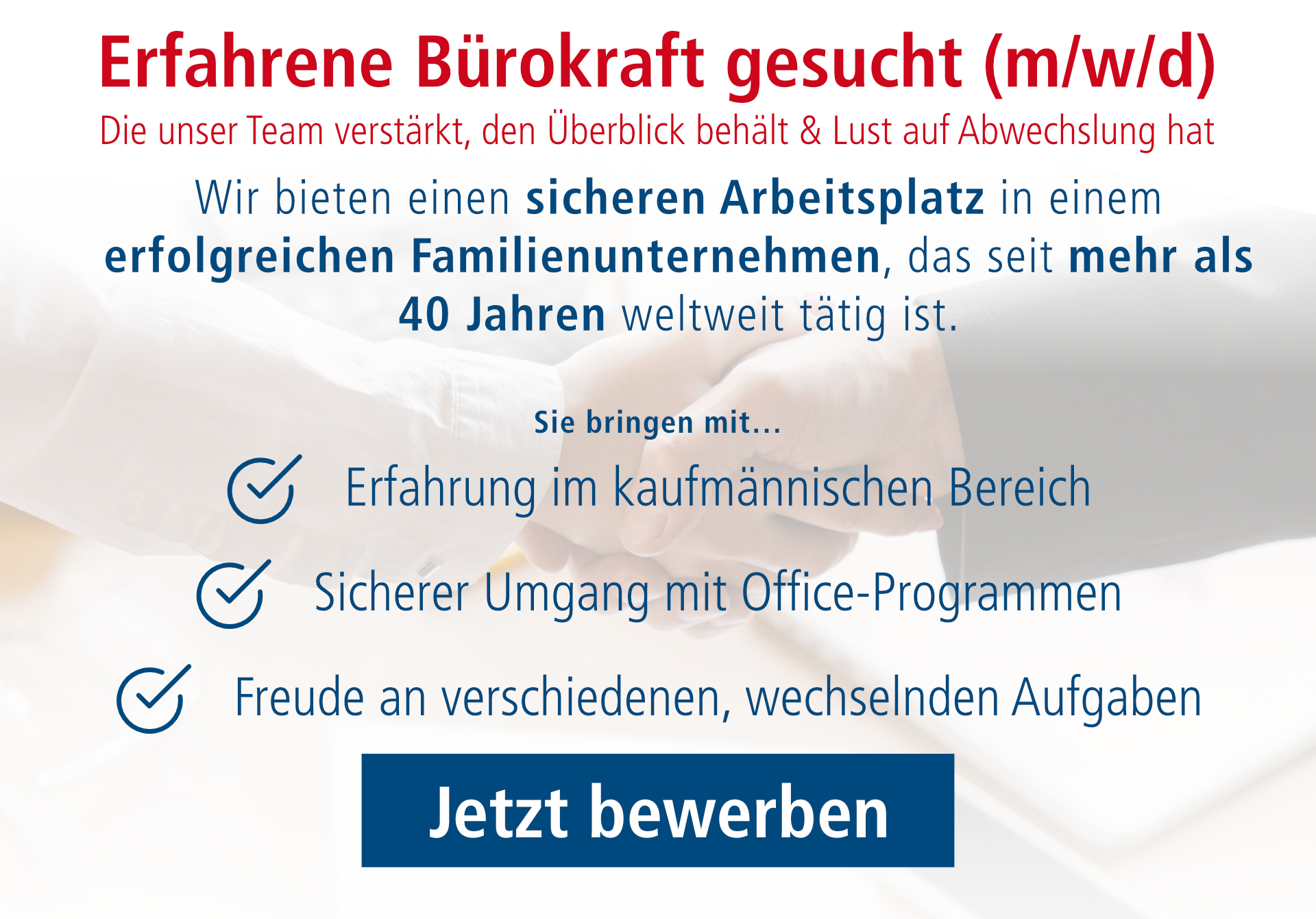 Erfahrene Bürokraft gesucht (m/w/d)